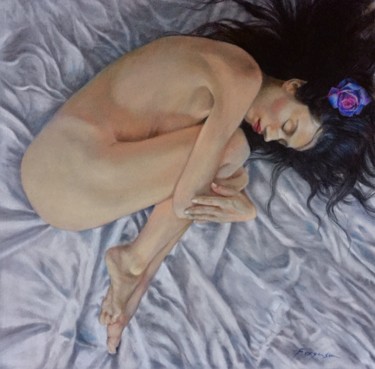 Картина под названием "Blue Rose" - Richard Ferguson, Подлинное произведение искусства, Пастель