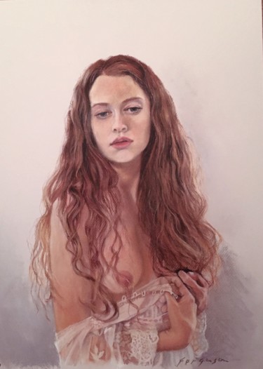 Картина под названием "Botticelli Julia" - Richard Ferguson, Подлинное произведение искусства, Пастель