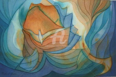 Peinture intitulée "Plonger et remonter" par Richard Aubin, Œuvre d'art originale, Aquarelle
