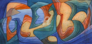 Peinture intitulée "Fenêtre sur des cha…" par Richard Aubin, Œuvre d'art originale, Aquarelle