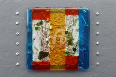 Collagen mit dem Titel "Abstraction- Le sen…" von Richard Aubin, Original-Kunstwerk, Collagen