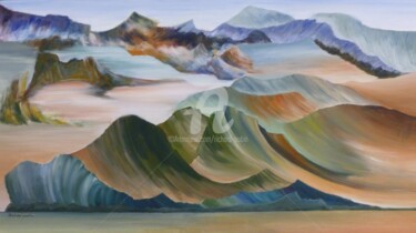 Peinture intitulée "Paysage nordique" par Richard Aubin, Œuvre d'art originale, Acrylique