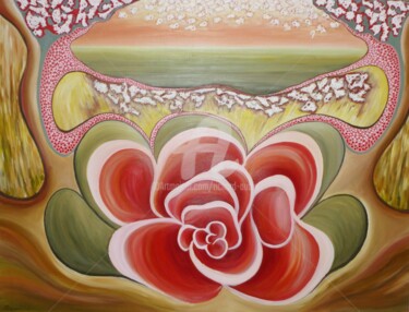 Peinture intitulée "Une Rose pour un pr…" par Richard Aubin, Œuvre d'art originale, Acrylique
