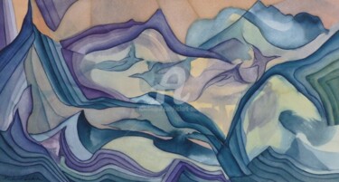 Peinture intitulée "Le pommier enchante…" par Richard Aubin, Œuvre d'art originale, Aquarelle