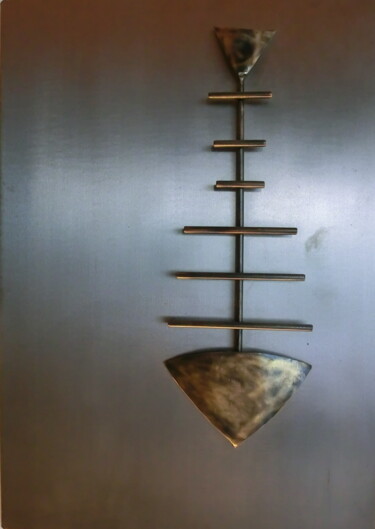 Skulptur mit dem Titel "Metallbild "Fisch"" von Richard Blaas, Original-Kunstwerk