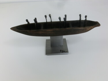 Skulptur mit dem Titel "Boot 3" von Richard Blaas, Original-Kunstwerk, Holz