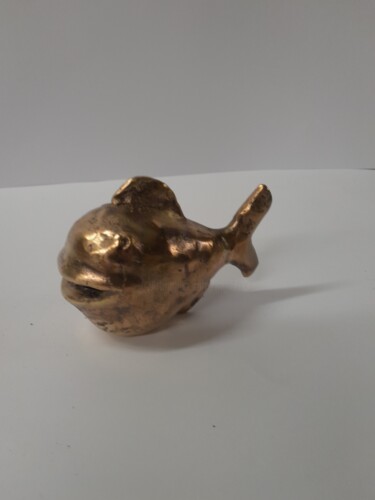 Skulptur mit dem Titel "Kugelfisch Bronze" von Richard Blaas, Original-Kunstwerk, Bronze