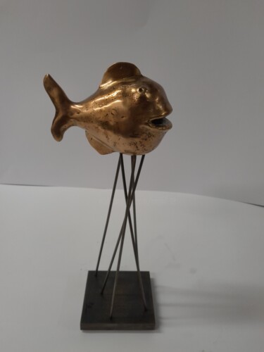 Скульптура под названием "Kugelfisch 2" - Richard Blaas, Подлинное произведение искусства, Бронза