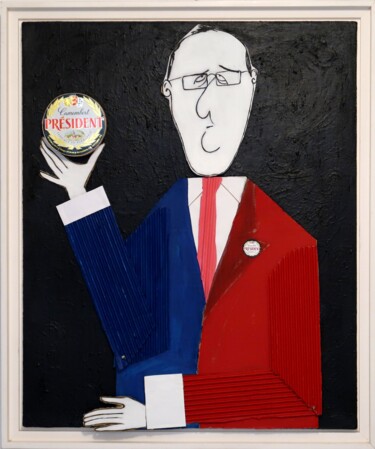Painting titled "LE PRESIDENT" by Richard Boigeol, Original Artwork, Acrylic Mounted on Wood Stretcher frame