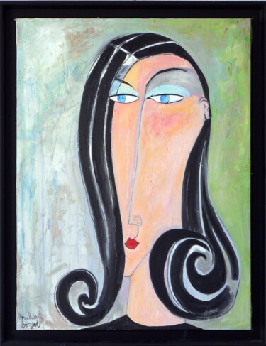 Painting titled "TOP MODEL" by Richard Boigeol, Original Artwork, Acrylic Mounted on Wood Stretcher frame