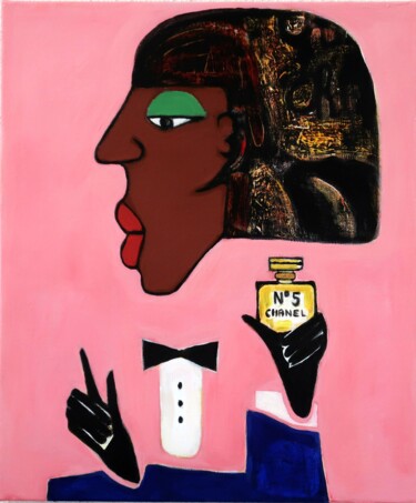 Painting titled "CHANEL N°5" by Richard Boigeol, Original Artwork, Acrylic Mounted on Wood Stretcher frame