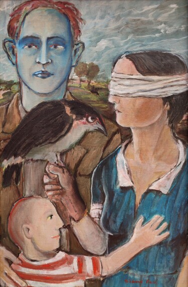 Peinture intitulée "Human Family" par Richard Cress, Œuvre d'art originale, Huile