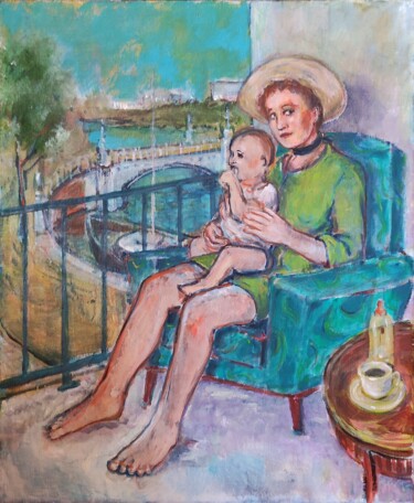 Schilderij getiteld "Tribute to Mother" door Richard Cress, Origineel Kunstwerk, Olie