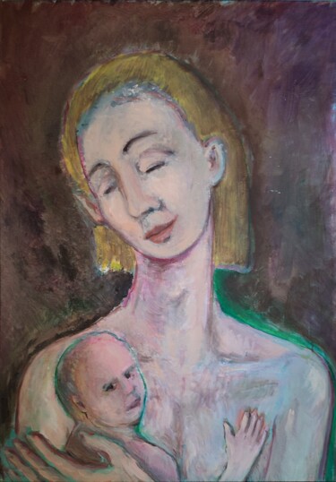 Painting titled "Geboorte van Anna-L…" by Richard Cress, Original Artwork, Oil