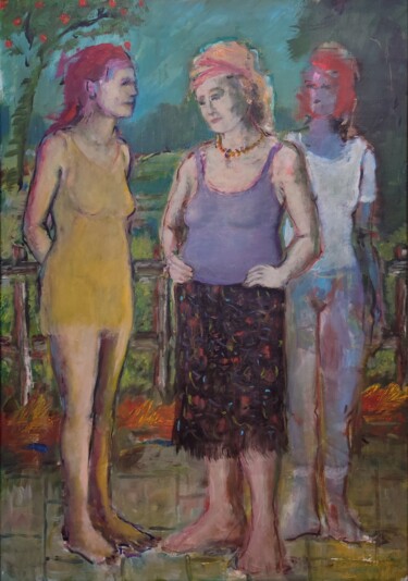 Картина под названием "The Three Graces" - Richard Cress, Подлинное произведение искусства, Масло