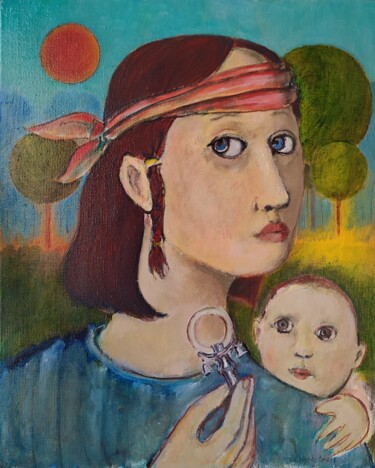 Peinture intitulée "Baby Pacifier-The M…" par Richard Cress, Œuvre d'art originale, Huile
