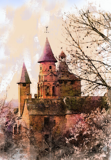 Digital Arts titled "Collonges la Rouge" by Richard Fa White, Original Artwork, Digital Painting