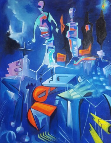Peinture intitulée "Futur et hasard" par Richard Fouchet, Œuvre d'art originale, Acrylique