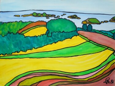 Malerei mit dem Titel "Bretagne 1981-2" von Richard Gillet, Original-Kunstwerk, Aquarell