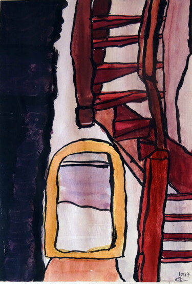 Pintura titulada "L'aune-miroir" por Richard Gillet, Obra de arte original
