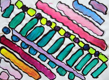 Peinture intitulée "ADN" par Richard Gillet, Œuvre d'art originale, Gouache