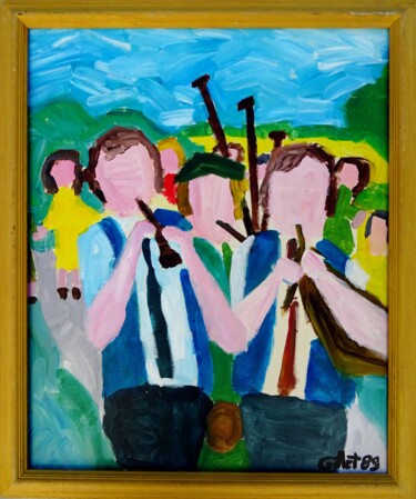 Painting titled "Fêtes Galaise" by Richard Gillet, Original Artwork, Acrylic