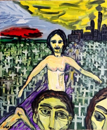 Malerei mit dem Titel "Tchernobyl" von Richard Gillet, Original-Kunstwerk, Acryl