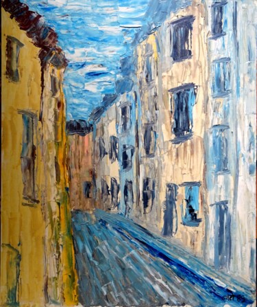 Painting titled "Le Croisic ruelle" by Richard Gillet, Original Artwork, Acrylic