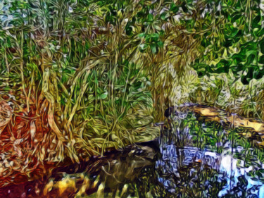 Arte digital titulada "A la orilla del río" por Richard Green, Obra de arte original, Pintura Digital