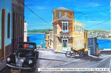 Peinture intitulée "cerro alegre" par Richard Greswell, Œuvre d'art originale, Autre