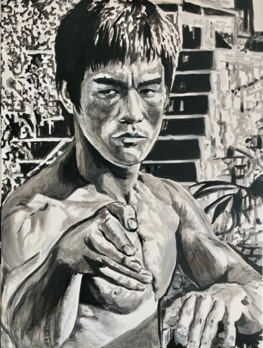 Pintura titulada "Bruce Lee" por Richard Hanssens, Obra de arte original, Acrílico