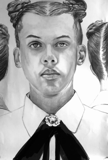 Tekening getiteld "Stromae" door Richard Hanssens, Origineel Kunstwerk, Houtskool