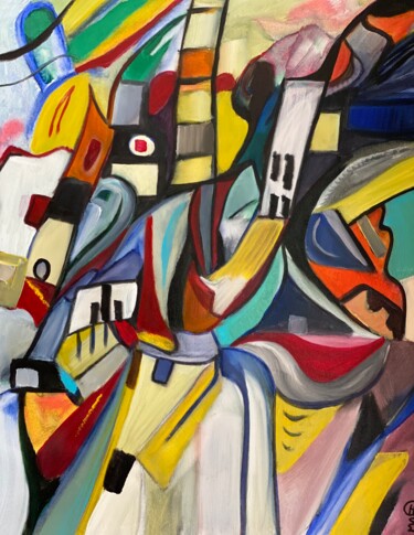 Pintura titulada "City in Chaos" por Richard Heiens, Obra de arte original, Acrílico