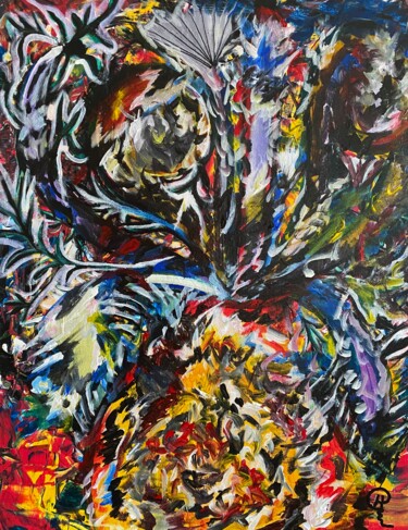Malarstwo zatytułowany „Whirlwind of Flowers” autorstwa Richard Heiens, Oryginalna praca, Akryl