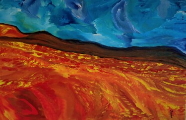 Painting titled "Eruption of Mount E…" by Richard Heiens, Original Artwork, Acrylic