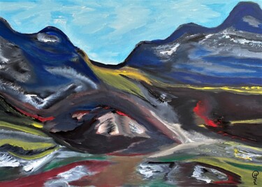 Schilderij getiteld "Blue Ridge Mountains" door Richard Heiens, Origineel Kunstwerk, Acryl