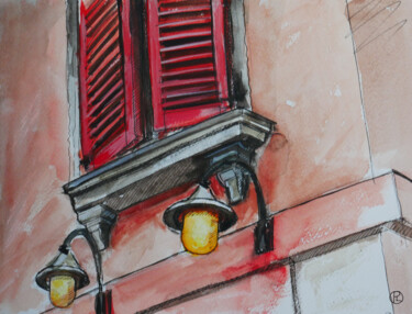 绘画 标题为“Venetian Shutters” 由Richard Lawrence, 原创艺术品, 水彩