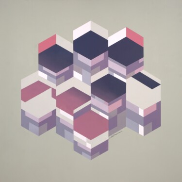 Composition 31. - Hexagonal Malerei mit dem Titel "Composition 31. - H…" von Richard Mierniczak, Original-Kunstwerk, Acryl
