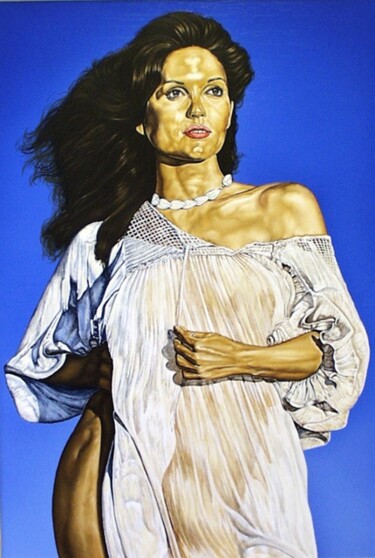 Painting titled "White dress" by Richard Murrin, Original Artwork, Oil