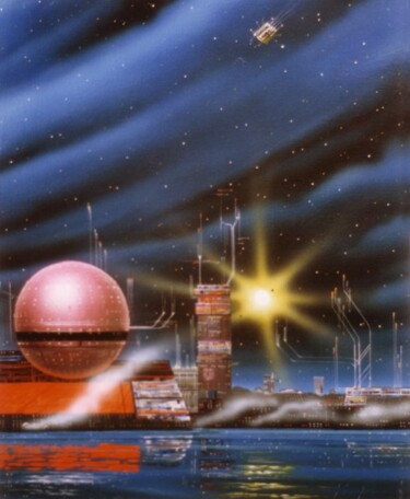 Peinture intitulée "Metropolis 1982" par Richard Murrin, Œuvre d'art originale, Autre