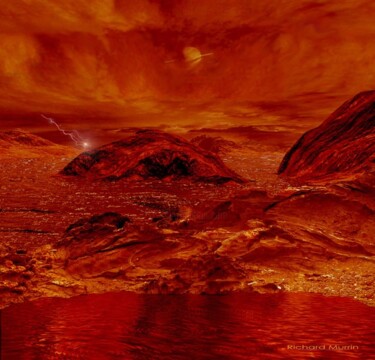 Digital Arts titled "Surface of Titan 19…" by Richard Murrin, Original Artwork, Digital Painting