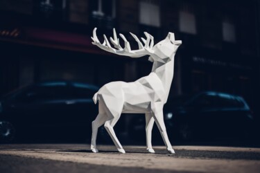 Sculpture titled "Deer" by Richard Orlinski, Original Artwork, Resin