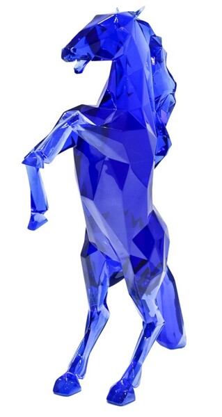 Sculptuur getiteld "Crystal clear Horse" door Richard Orlinski, Origineel Kunstwerk, Plastic