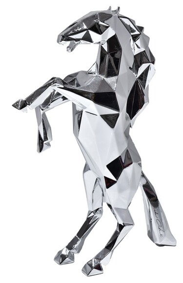 Skulptur mit dem Titel "Silver Horse" von Richard Orlinski, Original-Kunstwerk, Aluminium