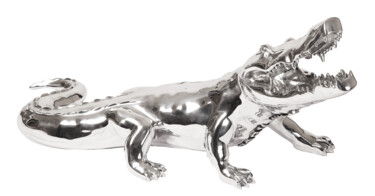 Γλυπτική με τίτλο "Silver Crocodile" από Richard Orlinski, Αυθεντικά έργα τέχνης, Αλουμίνιο