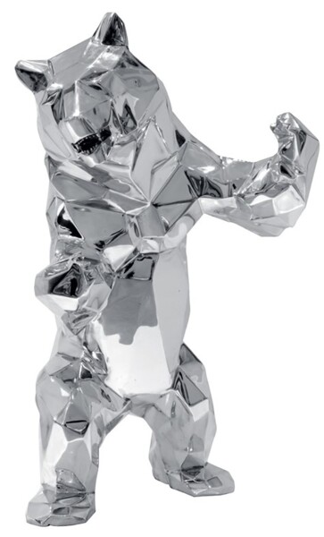 Rzeźba zatytułowany „Standing Wild Bear” autorstwa Richard Orlinski, Oryginalna praca, Aluminium