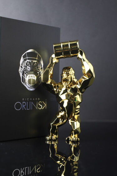 Sculpture intitulée "Kong Oil Spirit (Go…" par Richard Orlinski, Œuvre d'art originale, Résine