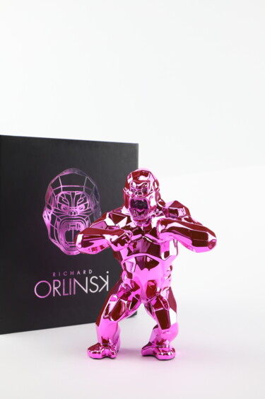 Sculpture titled "Kong Spirit (Pink E…" by Richard Orlinski, Original Artwork, Resin