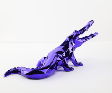 Скульптура под названием "Croco spirit (Purpl…" - Richard Orlinski, Подлинное произведение искусства, Смола