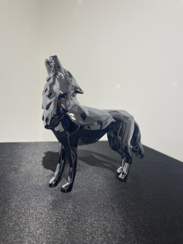 Sculpture intitulée "Wolf Spirit (Pearl…" par Richard Orlinski, Œuvre d'art originale